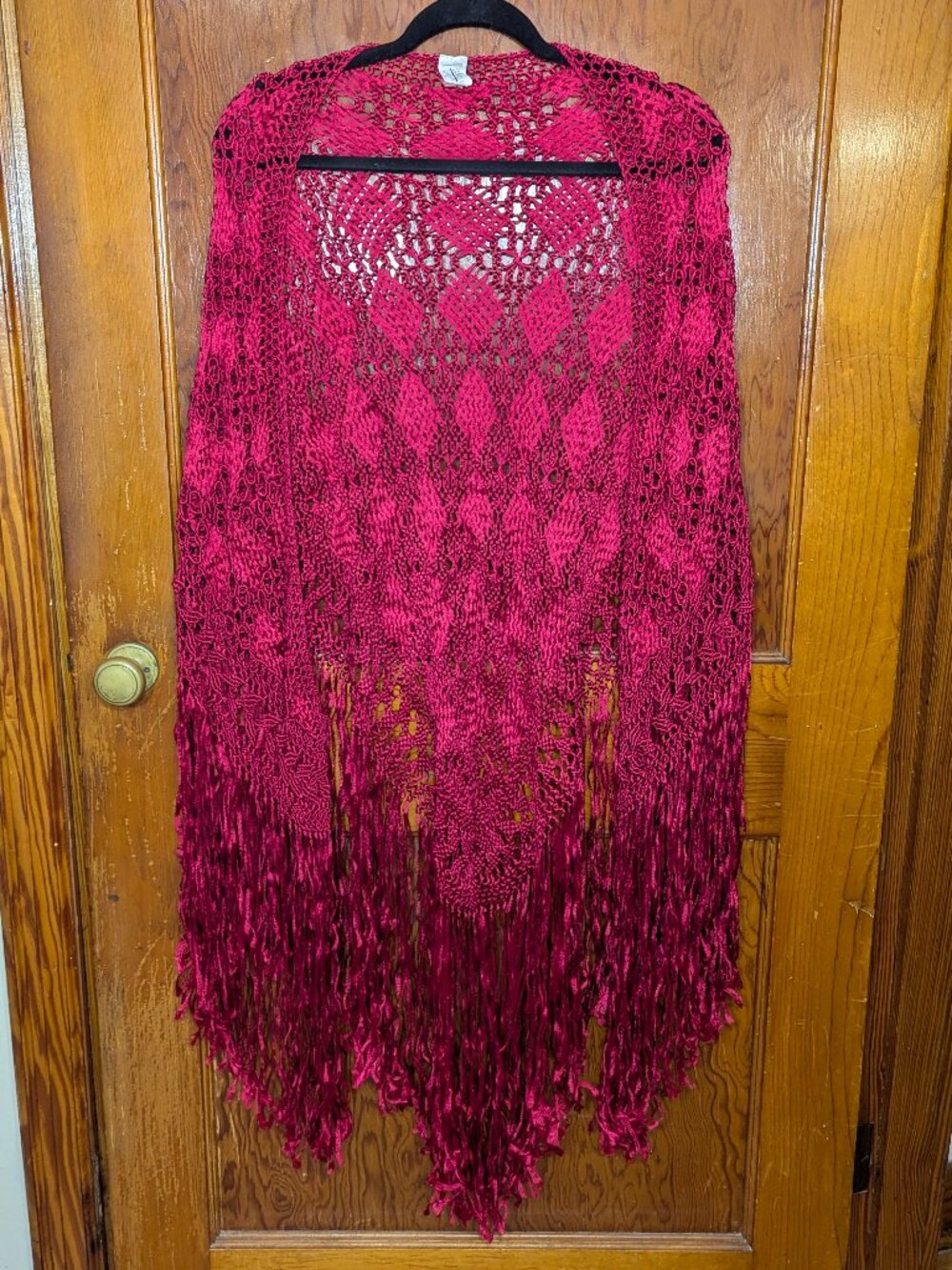 CASSANarte Red Macramé Shawl